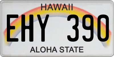 HI license plate EHY390
