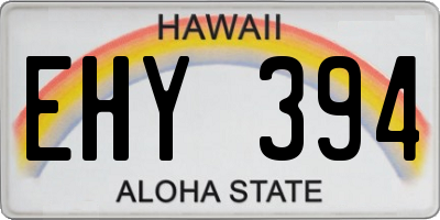 HI license plate EHY394
