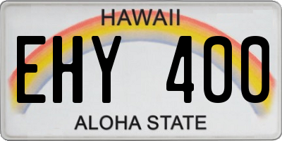 HI license plate EHY400