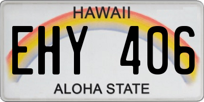 HI license plate EHY406