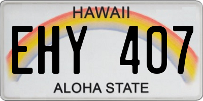 HI license plate EHY407