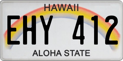 HI license plate EHY412