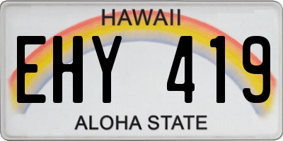 HI license plate EHY419