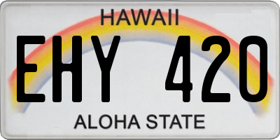 HI license plate EHY420