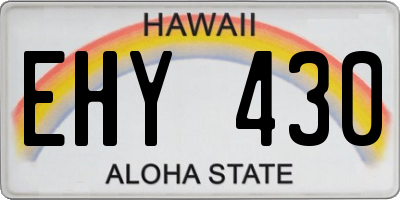 HI license plate EHY430