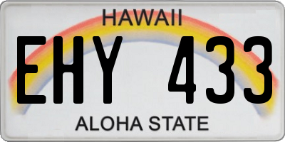 HI license plate EHY433