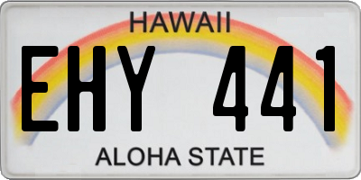HI license plate EHY441