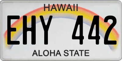 HI license plate EHY442