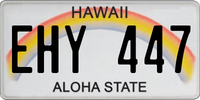 HI license plate EHY447