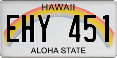HI license plate EHY451