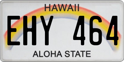 HI license plate EHY464