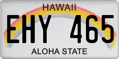 HI license plate EHY465