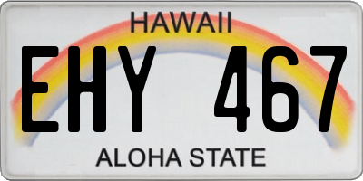 HI license plate EHY467