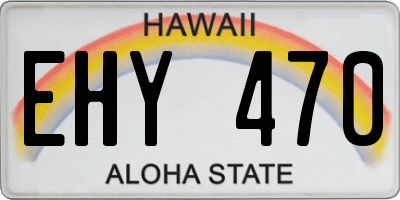 HI license plate EHY470