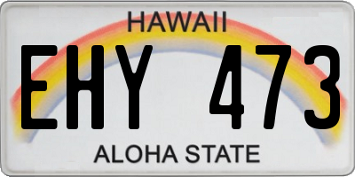 HI license plate EHY473