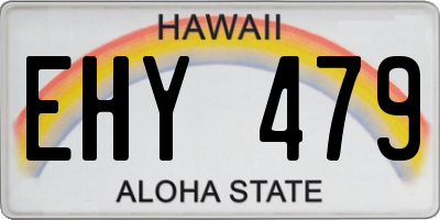 HI license plate EHY479