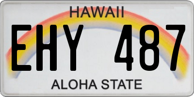 HI license plate EHY487