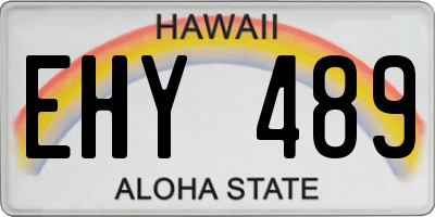 HI license plate EHY489