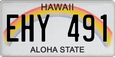 HI license plate EHY491