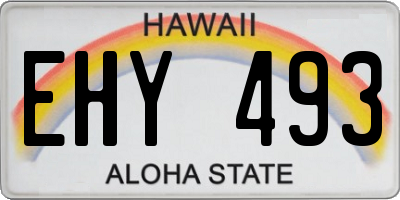 HI license plate EHY493