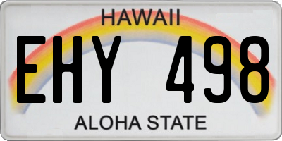 HI license plate EHY498