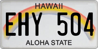 HI license plate EHY504