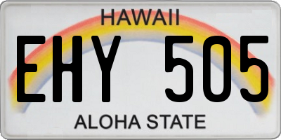 HI license plate EHY505