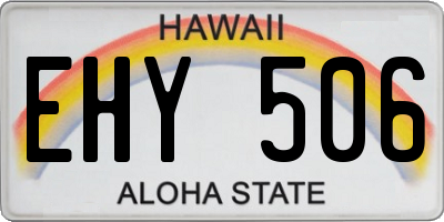 HI license plate EHY506