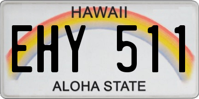 HI license plate EHY511