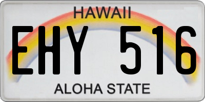 HI license plate EHY516