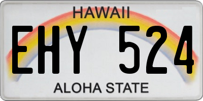 HI license plate EHY524