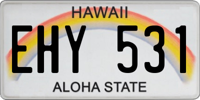 HI license plate EHY531