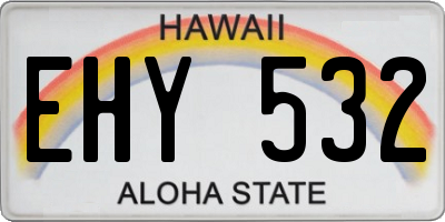 HI license plate EHY532