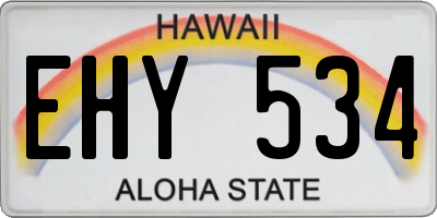 HI license plate EHY534