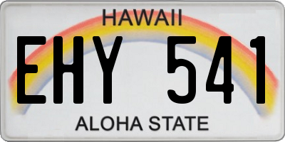 HI license plate EHY541