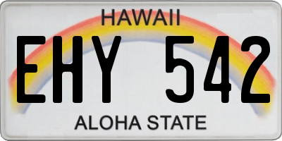HI license plate EHY542