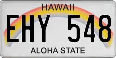 HI license plate EHY548