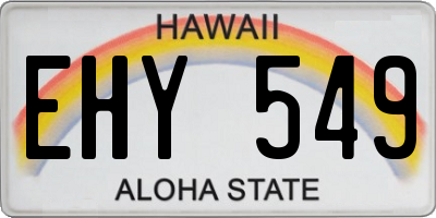 HI license plate EHY549