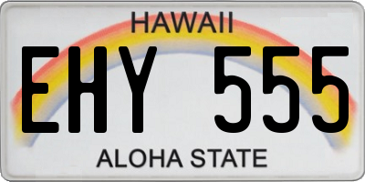 HI license plate EHY555