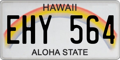 HI license plate EHY564