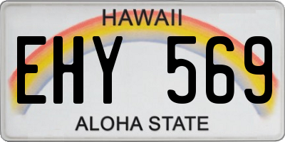 HI license plate EHY569