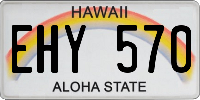 HI license plate EHY570