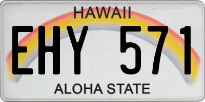 HI license plate EHY571