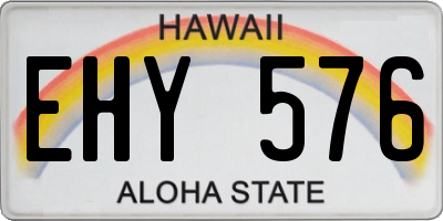 HI license plate EHY576