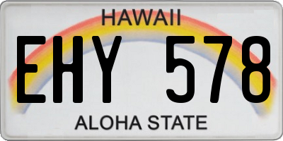 HI license plate EHY578