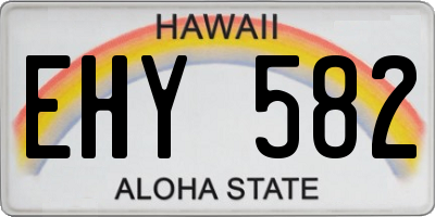 HI license plate EHY582