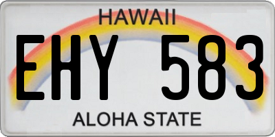 HI license plate EHY583