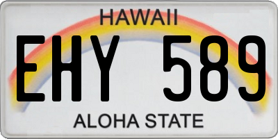 HI license plate EHY589