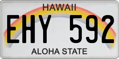 HI license plate EHY592