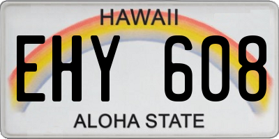 HI license plate EHY608